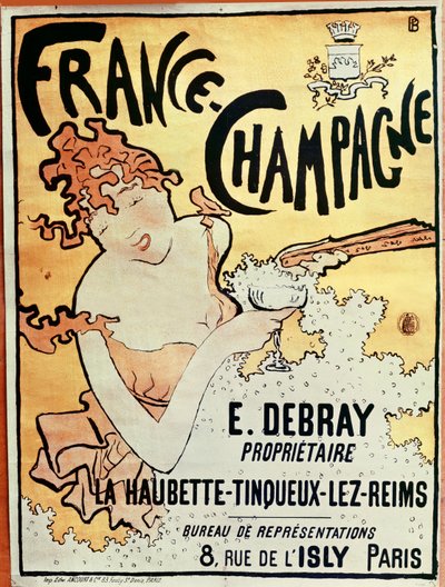 フランスシャンパーニュの広告ポスター、1891年 作： Pierre Bonnard