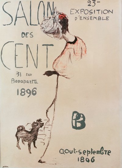 サロンデセント第23回展の宣伝ポスター、1896年 作： Pierre Bonnard