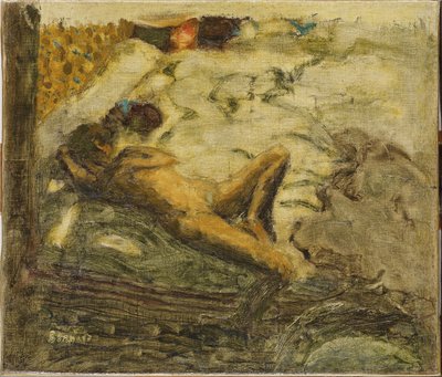 L&39;Indolenteの準備スケッチ、1899年頃（キャンバスに油彩） 作： Pierre Bonnard