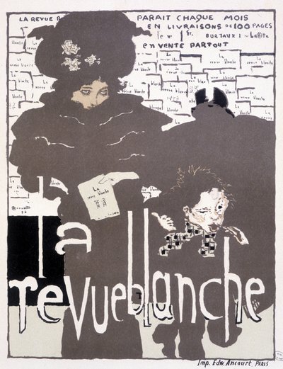 La Revue blanche」のプレスポスター。ピエール・ボナール（1867-1947）のイラスト 作： Pierre Bonnard