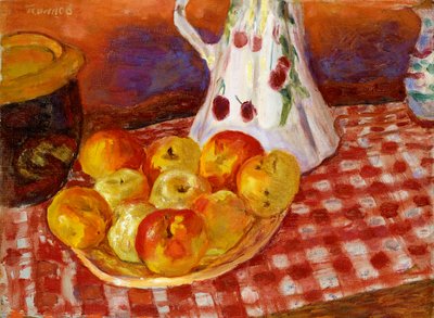 赤と黄色のリンゴ 作： Pierre Bonnard