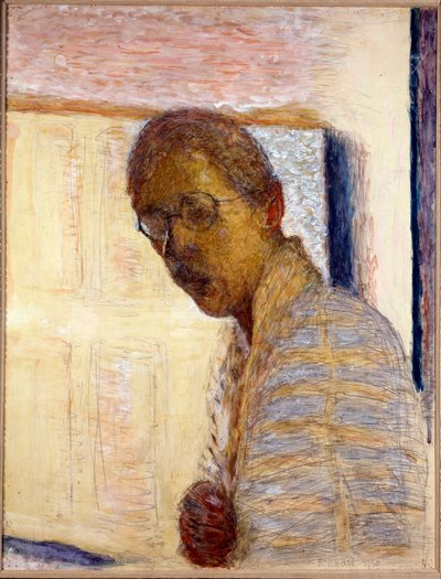 自画像-1930年（紙にガッシュ、鉛筆 作： Pierre Bonnard