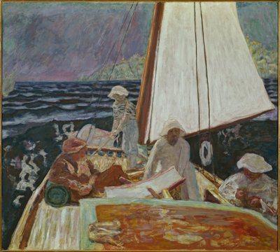 シニャックと彼の友人、ヨット 作： Pierre Bonnard
