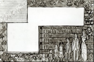 1893年のプチソルフェージュのスケッチ（紙にトイレ付きの鉛筆、ブラシ、インク） 作： Pierre Bonnard