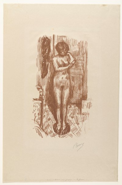 立っている裸の女性が体を洗う エチュード ド ヌー 作： Pierre Bonnard