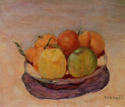 果物のある静物 作： Pierre Bonnard