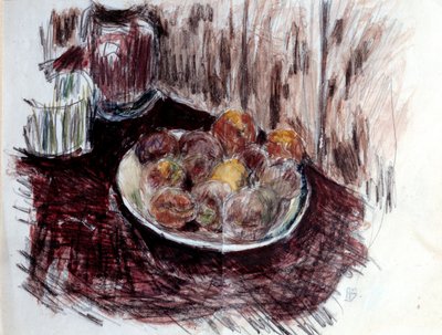 ペーチのある静物画 ピエール・ボナール（1867-1947）の作品 20世紀 個人蔵 作： Pierre Bonnard