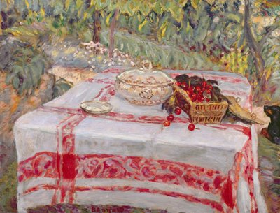 テーブルクロスのある静物、1914年頃 作： Pierre Bonnard