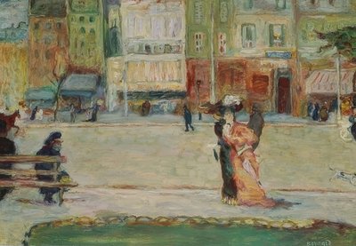 ストリートシーン、アベニュークリシー、パリ 作： Pierre Bonnard