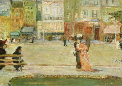 パリ、クリシー通りの街並み（油彩・キャンバス 作： Pierre Bonnard