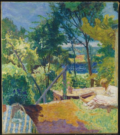 ヴァーノンのテラス、1923 作： Pierre Bonnard