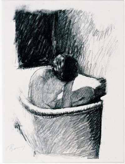 The Bath, c.1925 (litho) 作： Pierre Bonnard