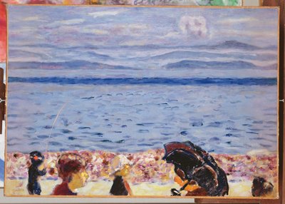 ビーチ、青い海、1930年頃 作： Pierre Bonnard