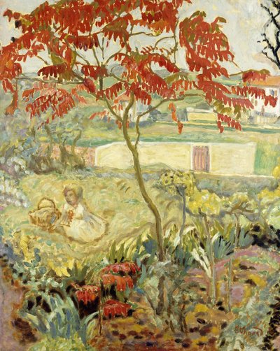 庭と赤い木; Le Jardin a l&39;Arbre Rouge、1909年頃（キャンバスに油彩） 作： Pierre Bonnard