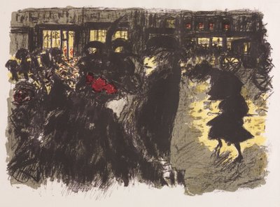 夕方の広場 作： Pierre Bonnard