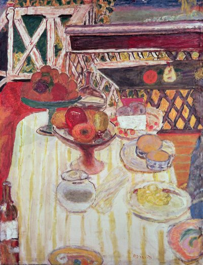 1917年頃の夏のテーブル 作： Pierre Bonnard