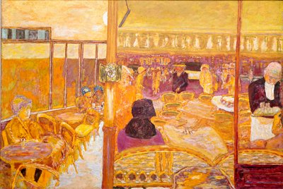 扉の窓 テラスとコーヒールームピエール・ボナール（1867-1947）の絵画 1933年 コレクション・プライベート・ヴィー 作： Pierre Bonnard