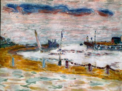 ノルマンディーのトルヴィルの港の出口 ピエール・ボナール（1867-1947）の絵画 1936年 コレクション・プライベート・ヴィー 作： Pierre Bonnard