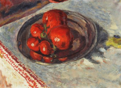 トマト;トマト、1924年頃（キャンバスに敷かれた紙に油を塗った） 作： Pierre Bonnard