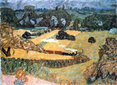 列車とバード、商品列車のある風景、1909 作： Pierre Bonnard