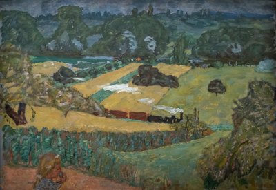 列車とはしけ、1909年（キャンバスに油彩） 作： Pierre Bonnard
