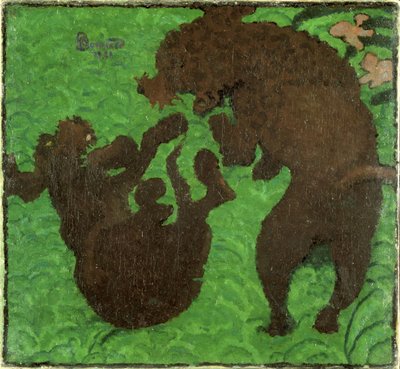 2つのプードル、1891年 作： Pierre Bonnard