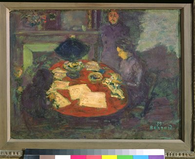 ランプの下、1899年（段ボールに油彩） 作： Pierre Bonnard