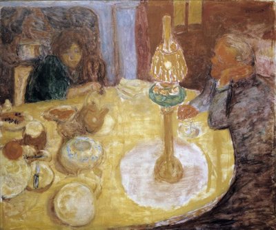 ランプの下の夜 作： Pierre Bonnard