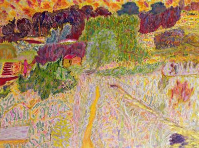 アーティストスタジオからの眺め、ルカンネ、1945 作： Pierre Bonnard