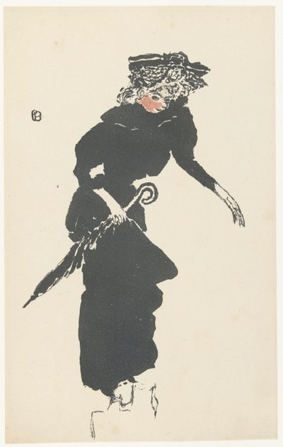 傘を持つ女性 ファム・オ・アンブレラ 作： Pierre Bonnard