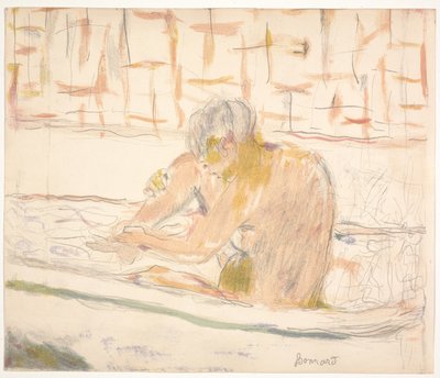 お風呂で座っている女性（Femme assise dans sa baignoire 作： Pierre Bonnard