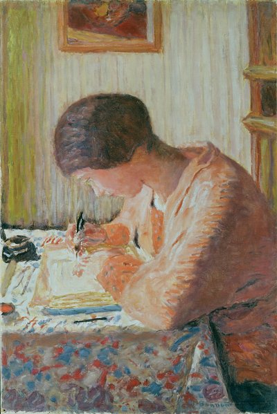 女性の執筆 作： Pierre Bonnard