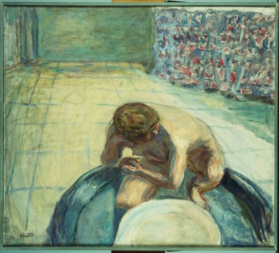 お風呂の女、1917年頃（帆布に油彩） 作： Pierre Bonnard