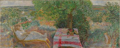 風景の中の女性、1914年頃（キャンバスに油彩） 作： Pierre Bonnard