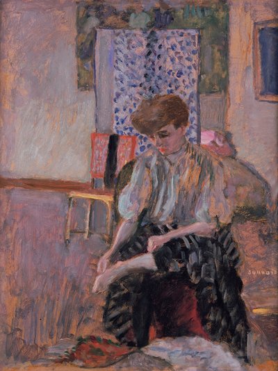 ストッキングを履く女性 作： Pierre Bonnard