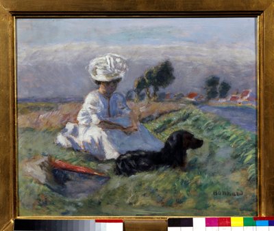 犬を連れた女」（油彩・キャンバス 作： Pierre Bonnard