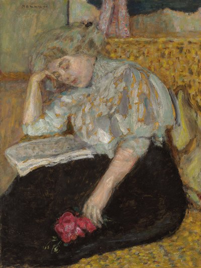 薔薇を持つ女性;ファムアラローズ、1908年 作： Pierre Bonnard