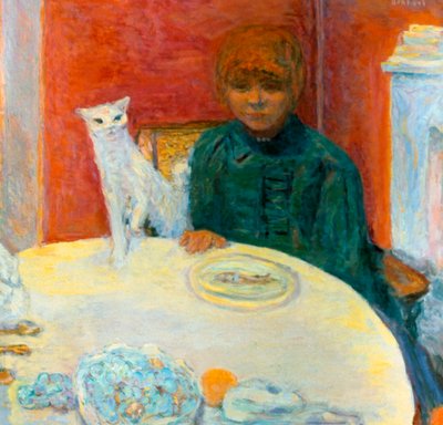猫を持つ女性、1912 作： Pierre Bonnard