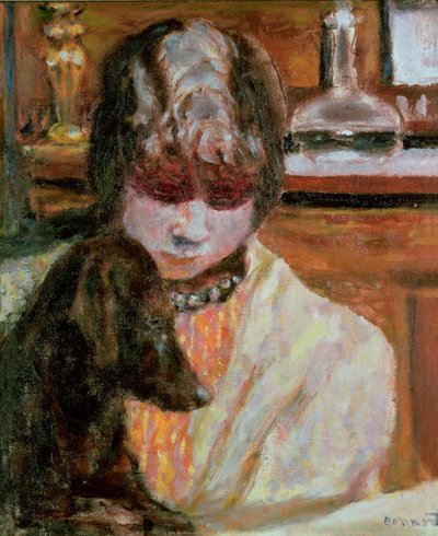 犬を持つ女性、1913年頃 作： Pierre Bonnard