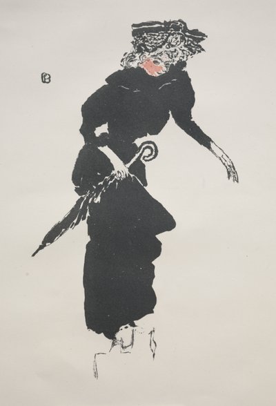 傘を持つ女性 作： Pierre Bonnard