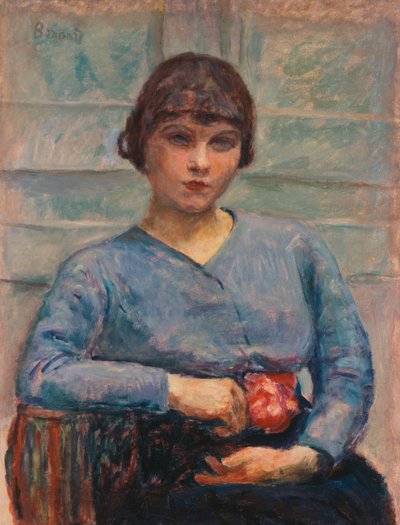 バラの青の少女、1916年頃（キャンバスに油彩） 作： Pierre Bonnard