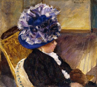 青い帽子をかぶった若い女性。青い帽子をかぶった若い女性 作： Pierre Bonnard