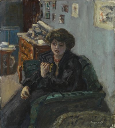 インテリアの若い女性、1906年頃（キャンバスに油彩） 作： Pierre Bonnard