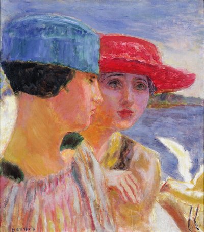 カモメを持つ若い女性、1917 作： Pierre Bonnard