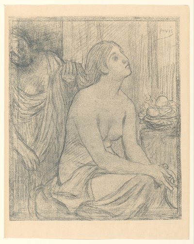 彼女のトイレの女性 作： Pierre Cécile Puvis de Chavannes