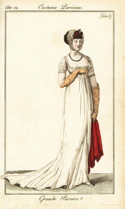 パリのオペラ座で描かれた正装の女性 作： Pierre Charles Baquoy