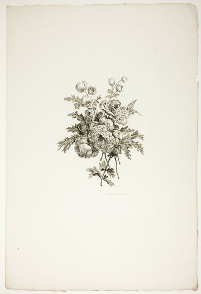 牡丹のブーケ（ジャン・ピルマン作、P.C.カノー版画による花束コレクションより 作： Pierre Charles Canot