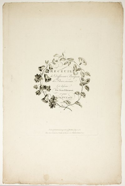 ジャン・ピルマン作、P.C.カノー版画「さまざまな花束」の表紙 作： Pierre Charles Canot