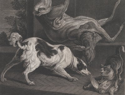 犬と静物、1778 作： Pierre Charles Canot