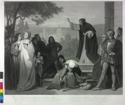 1493年 サヴォナローラ、フィレンツェで説教 作： Pierre Cottin